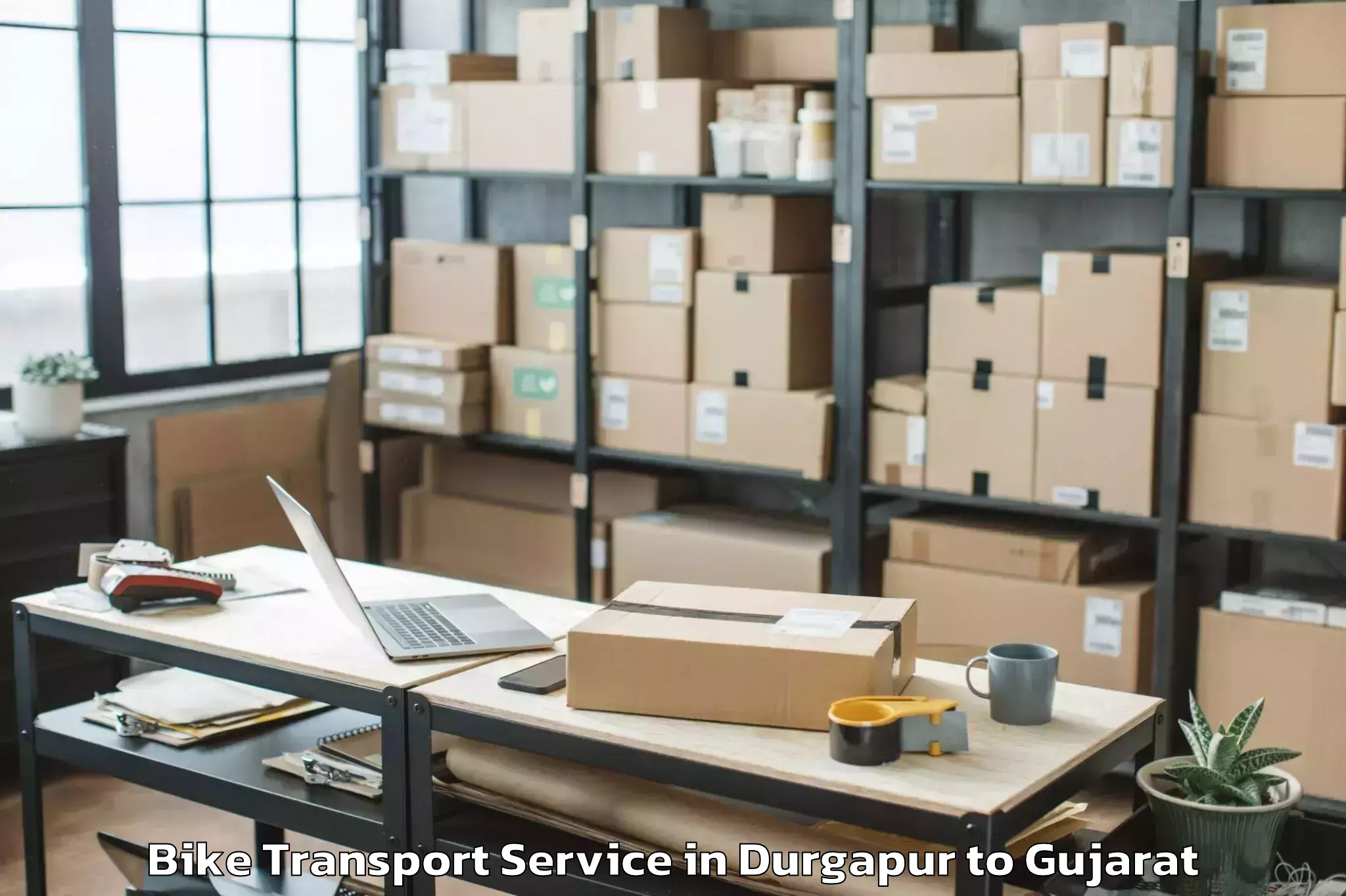 Reliable Durgapur to Kamrej Bike Transport